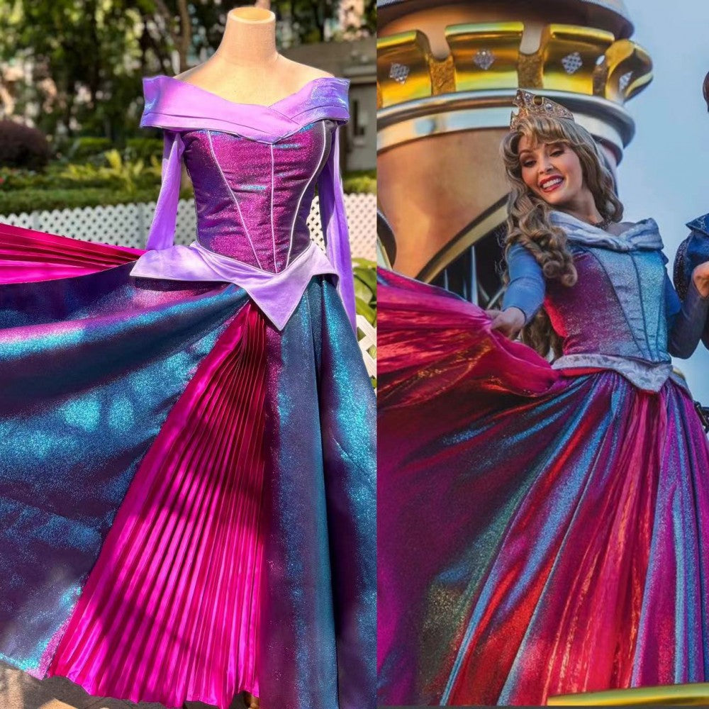 New Princess Aurora Dress Park Purple Dress Halloween Costume Sleeping – CoserZ