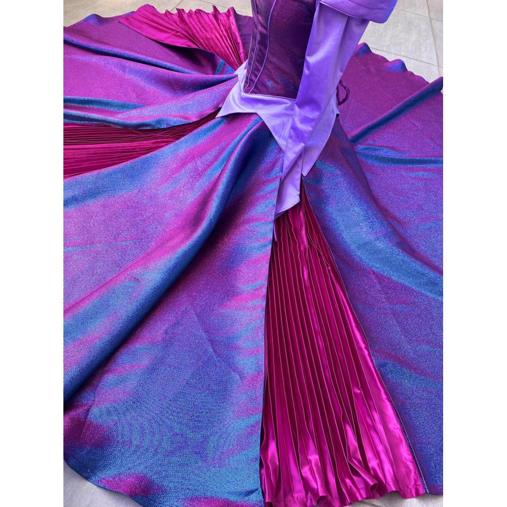 strapless open back dress New Princess Aurora Dress Park Purple Dress Halloween Costume Sleeping –  CoserZ