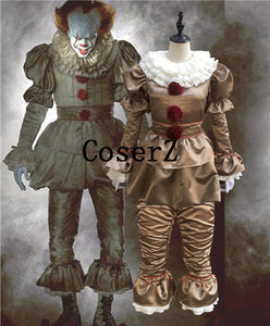 It  2017 Pennywise The Clown Costume Halloween Carnival Adult Cosplay Costume