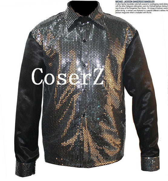 Michael Jackson Billie Jean 25th Motown Sequin Jacket Cosplay Costume Michael Jackson Billie Jean 25th Motown Sequin Jacket Cosplay Costume