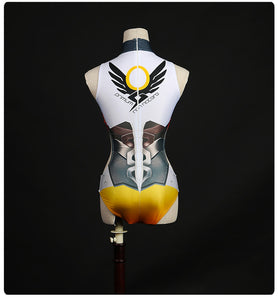 OW Game Angela Ziegler Swimsuit Cosplay Costume One pieces Spandex Mercy Bathing Suit