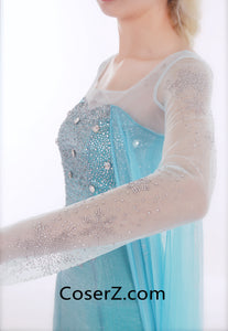 Deluxe Frozen Elsa Dress, Elsa Costume Halloween Cosplay Costume