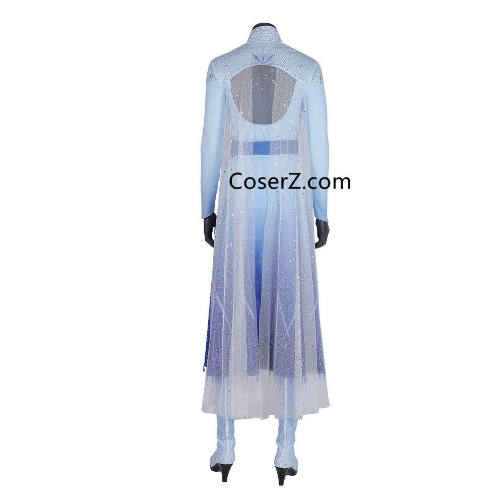 Frozen 2 Elsa Dress Blue Elsa Outfit for Adult Cosplay Costume ES021 CoserZ Frozen 2 Elsa Dress Blue Elsa Outfit for Adult Cosplay Costume ES021 CoserZ