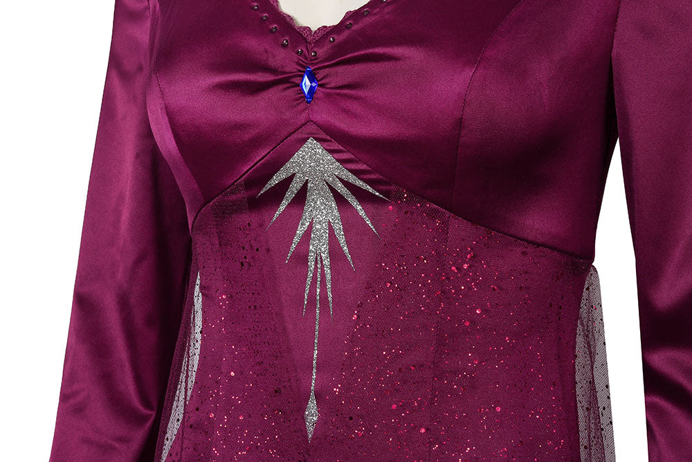 Frozen 2 Elsa Purple Dress Frozen 2 Elsa Nightgown Red Dress CoserZ