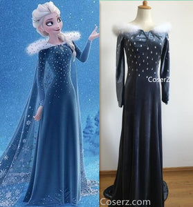 Olaf's Frozen Adventure Elsa Dress + Long Cape 200cm - Olaf's Frozen Adventure Costumes