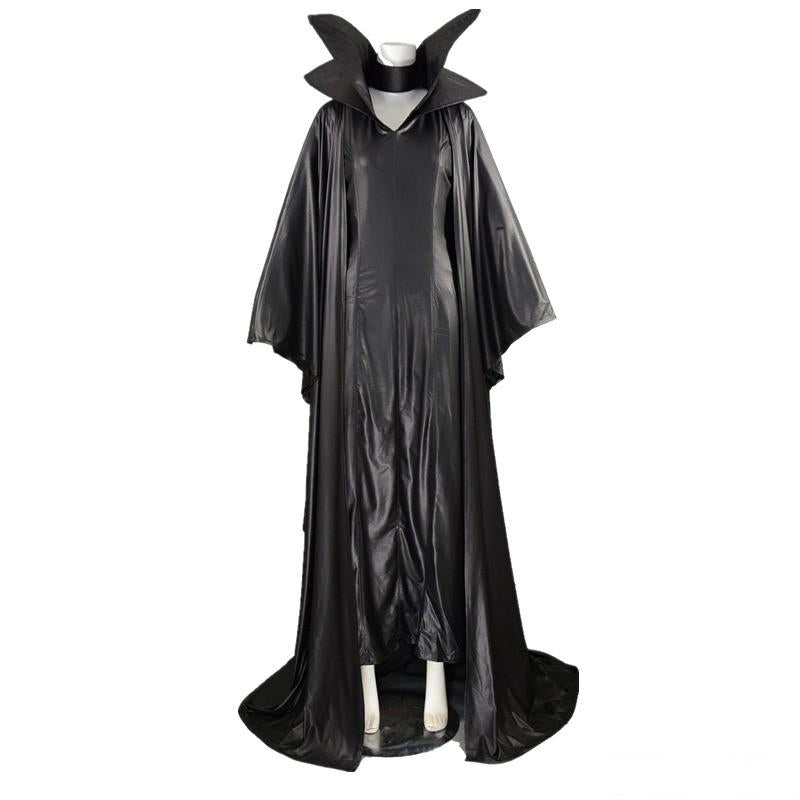 Maleficent Costume Angelina Jolie Black Witch Cloak Dress Cosplay Cost –  CoserZ