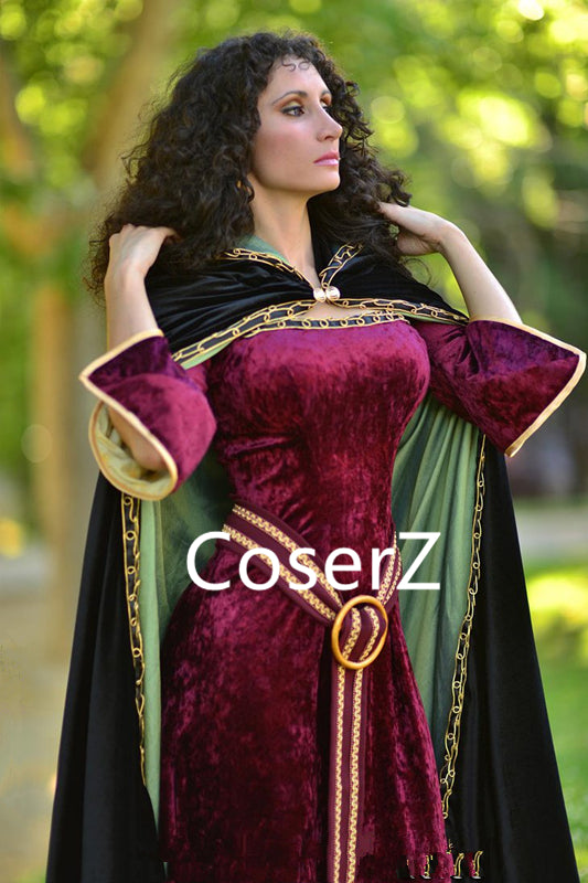 Mother Gothel Rapunzel Costume Girl Handmade Rapunzel Mother Gothel  Costume, Mother Gothel Dress Cosplay Adult/kid Available