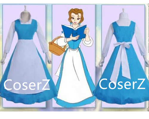 Custom-made Beauty and the Beast Belle Blue Apron Dress Costume