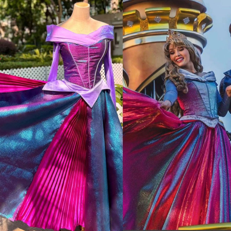 New Princess Aurora Dress Park Purple Dress Halloween Costume Sleeping CoserZ New Princess Aurora Dress Park Purple Dress Halloween Costume Sleeping CoserZ