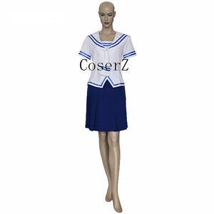 Fruits Basket Tohru Honda White Top Blue Skirt Manga Cosplay Costume