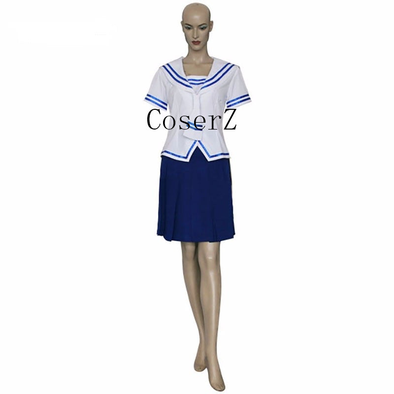 Fruits Basket Tohru Honda White Top Blue Skirt Manga Cosplay Costume