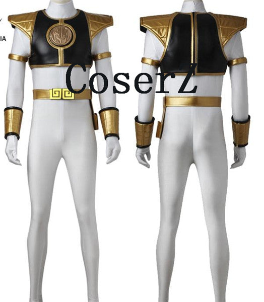 Power Ranger White Ranger Tommy Jumpsuit Zyuranger Cosplay Costume