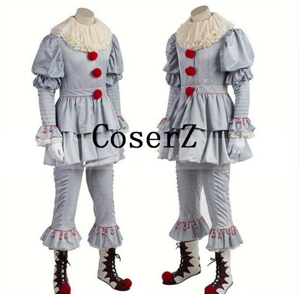 It 2017 Pennywise Adult Costume Halloween Terror Clown Cosplay Costume