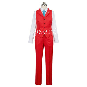 Ace Attorney Polly Red Lawyer Suit Cosplay Costume