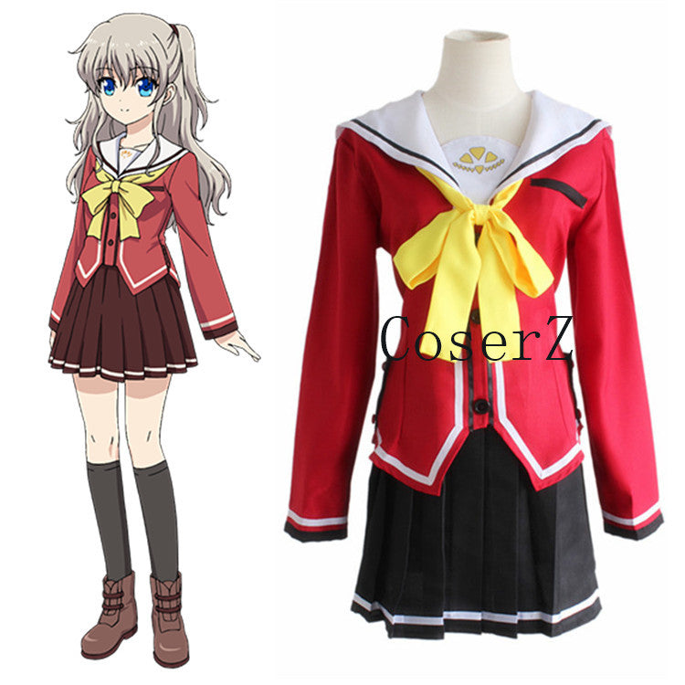 Anime Charlotte Tomori Nao / Yusa Nishimori School Uniform  Cosplay Costume