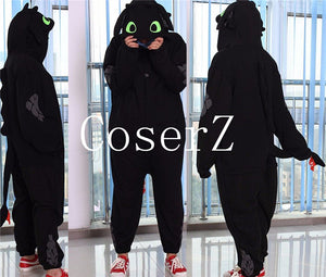 How to Train Your Dragon Toothless Unisex Sleepwear Pajamas Jumpsuit Cosplay Costume