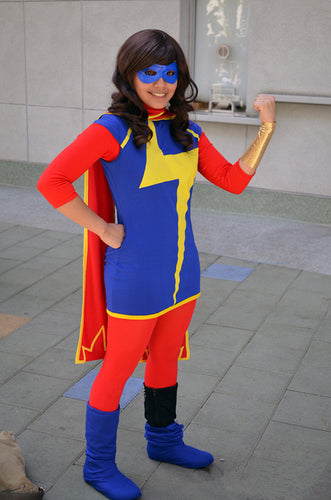 Custom-made Ms Marvel Costume, Ms Marvel Cosplay Halloween Costume with Boots