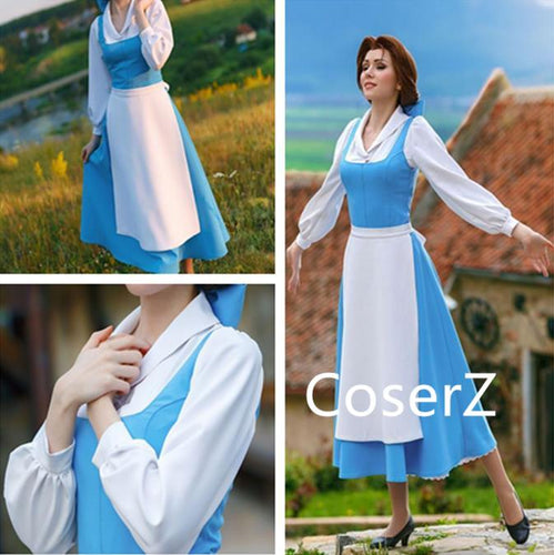 Custom-made Belle Blue Dress, Blue Belle Costume, Belle Cosplay Costume