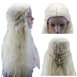 Daenerys Targaryen Dragon Princess Light Wig Game of Thrones Braids cosplay wig