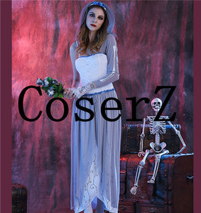 Corpse Bride Costume Scary Skeleton Joker Outfit Cosplay Costume