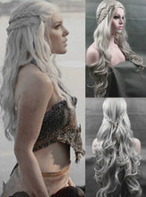 Daenerys Targaryen Wig, Silver Wavy Wig Dragon Princess Game of Thrones Cosplay