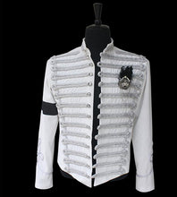Michael Jackson  Retro Punk White Jacket British Army Dress Coat Cosplay Costume