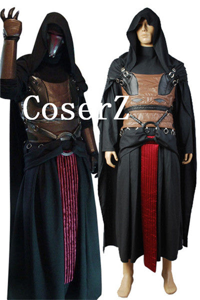Star Wars Darth Revan Black Outfit Cape Cloak Cosplay Costume