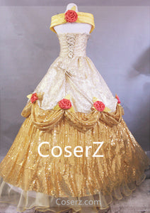 Custom Belle Dress, Beauty and the Beast Belle Cosplay Costume Halloween Costume