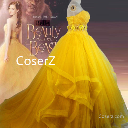 Beauty and The Beast Belle Cosplay Costume, Belle Dress Halloween Costume