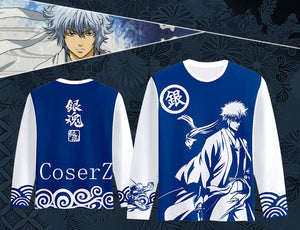 Anime Gintama Silver Soul Printed Long Sleeve T-shirt Cosplay Costume