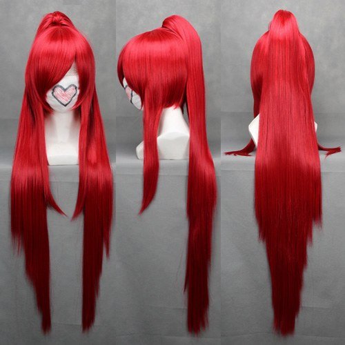 Gurren Lagann Yoko Cosplay Wig Ponytail Red long Hair Anime Wigs+ A wig cap