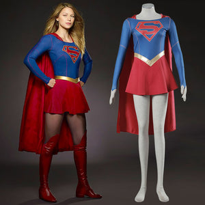 Supergirl Costume Superwoman Costume Supergirl Kara Danvers Cosplay with Cape