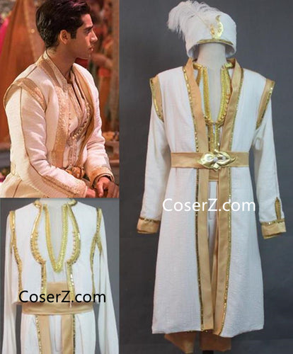 Aladdin 2019 Film New Prince Aladdin Costume for Adult Men Boys