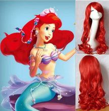 THE LITTLE MERMAID Ariel Curly wave red wig cosplay wig anime peluca hair