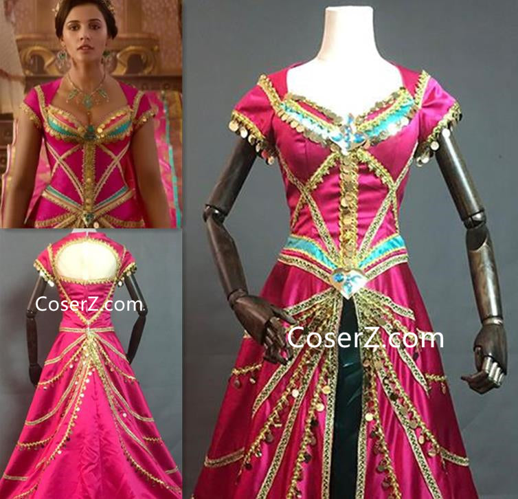 Aladdin 2019 Film Princess Jasmine Red Costume New Outfit