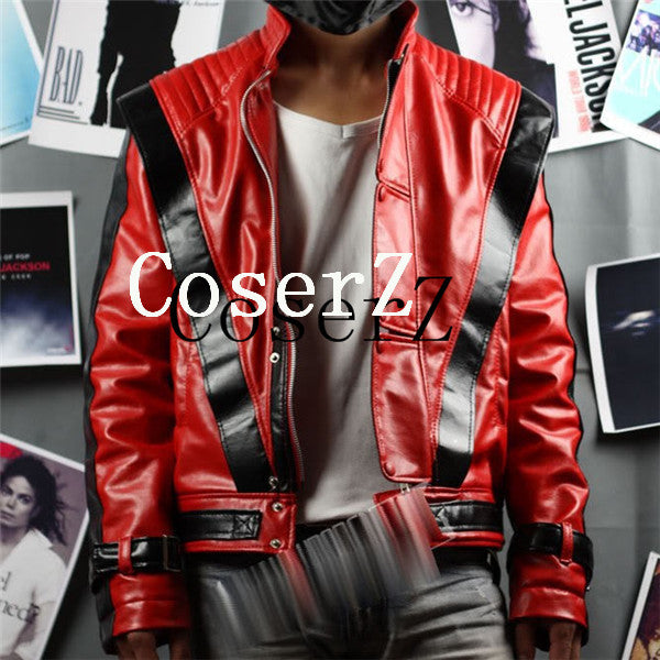 Michael Jackson Costume Leather Thriller Red Jacket Cosplay Costume