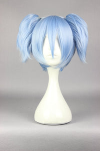 Short Ice Blue Pigtails Cosplay Wig, Shiota Nagisa Anime Wig