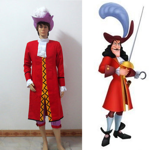 Peter Pan Captain Hook Cosplay Costume, Captain Hook Cosplay Outfit Adult Halloween Costume