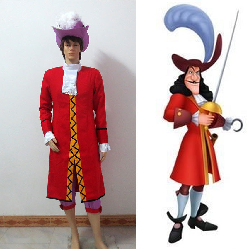 Peter Pan Captain Hook Cosplay Costume, Captain Hook Cosplay Outfit Adult  Halloween Costume