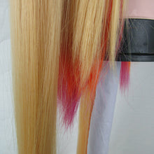 Kobayashi-san Chi No Maid Dragon Tohru Wig Cosplay Peluca Yellow Gradient Pink Hair Double Ponytail 100cm