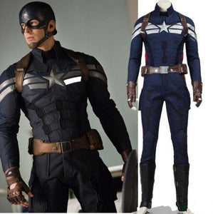 Captain America 2 The Winter Soldier Steve Rogers Cosplay Costume Deluxe Version