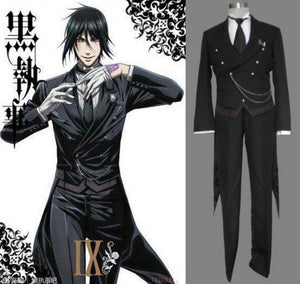 Black Butler Kuroshitsuji Sebastian Uniform Cosplay Halloween Costume