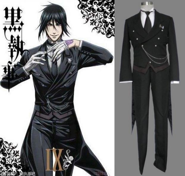 Black Butler Kuroshitsuji Sebastian Uniform Cosplay Halloween Costume –  Coserz