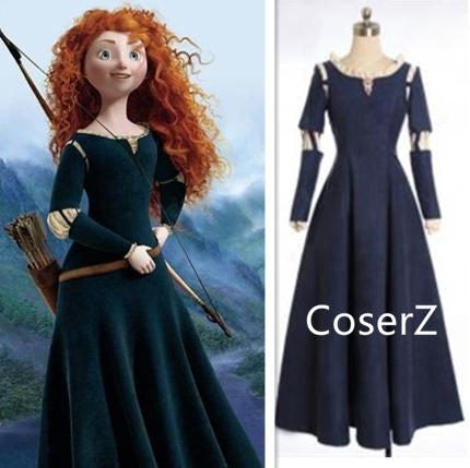 Merida Costume, Brave Merida Cosplay Costume