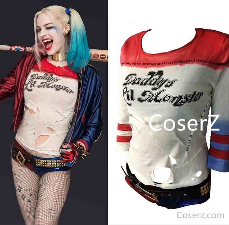 Suicide Squad Harley Quinn T shirt Harley Quinn Cosplay