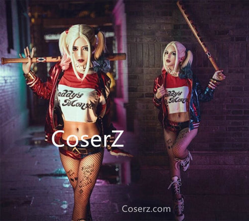 Suicide Squad Harley Quinn Costume, Harley Quinn Cosplay Costume