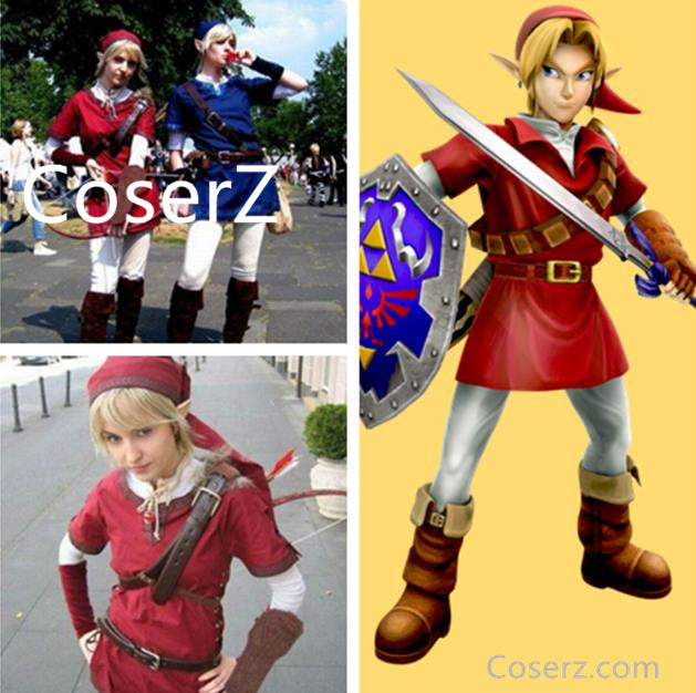 Custom The Legend of Zelda Costume, Red Link Costume, Link Red Cosplay  Costume