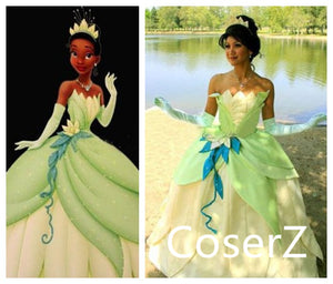 The Princess and the Frog Princess Tiana Cosplay Housemaid Costume Dress