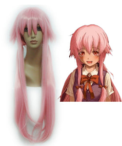 Future Diary Gasai Yuno 39 Inches Long Straight Pink Girl Cute Cosplay Wig