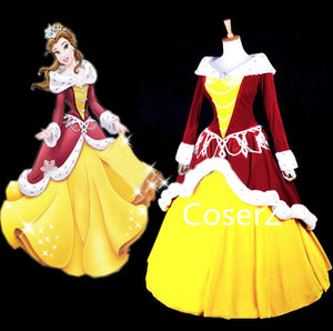 Custom-made Beauty and the Beast Princess Belle Christmas Costume Belle Dress